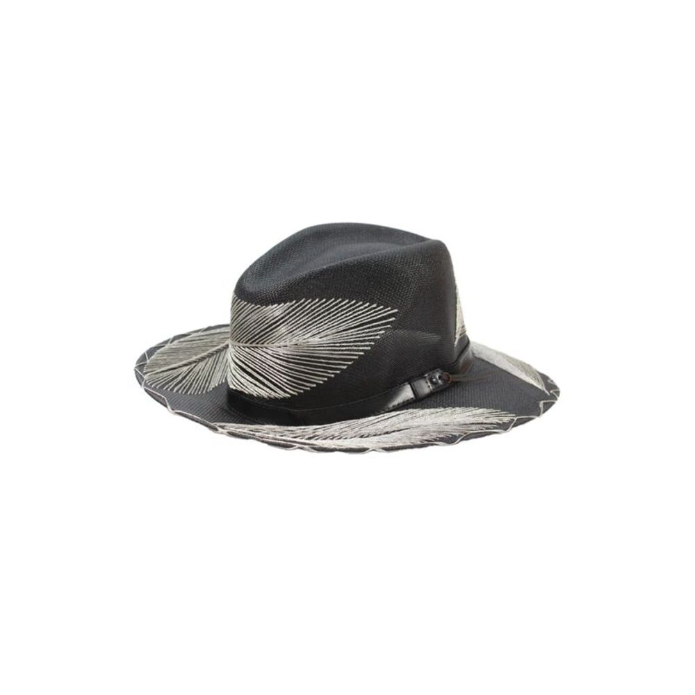 Summer Romero Womens Metallic Fedora Hat Black Size M